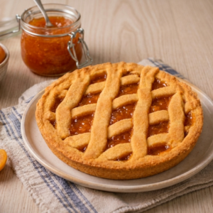 Crostata con confettura di albicocca